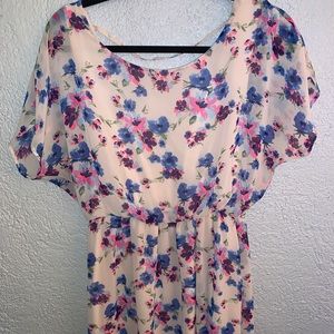 Floral Dress with Open Back